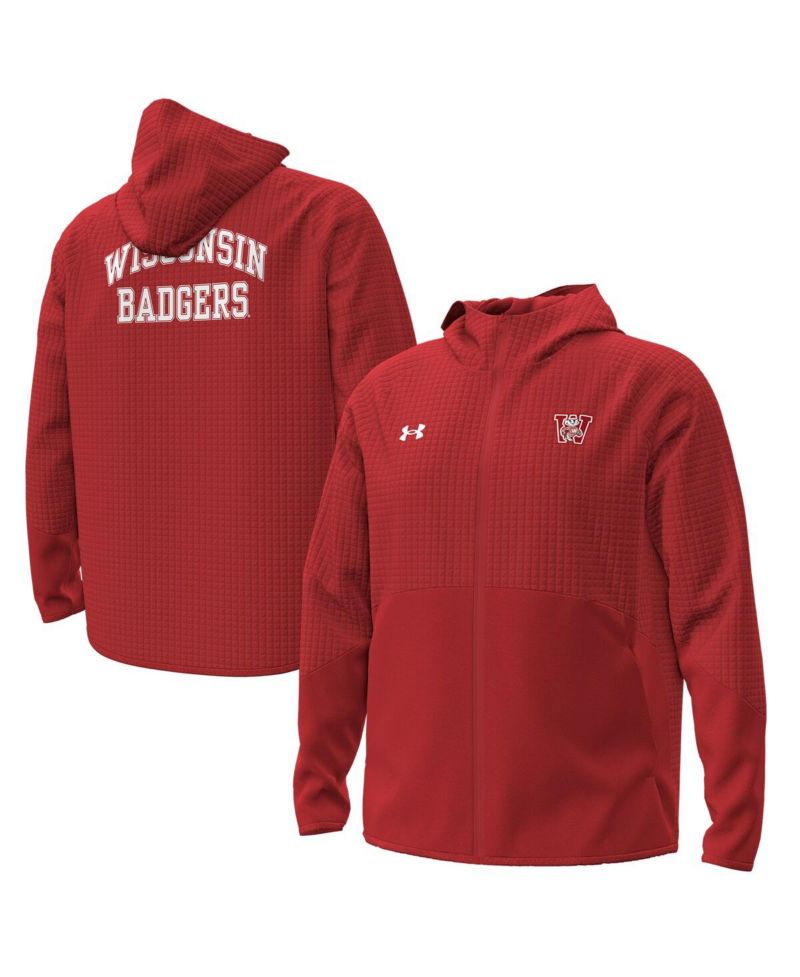 Men's Red Wisconsin Badgers 1980 Throwback Unstoppable Fleece Full-Zip Jacket