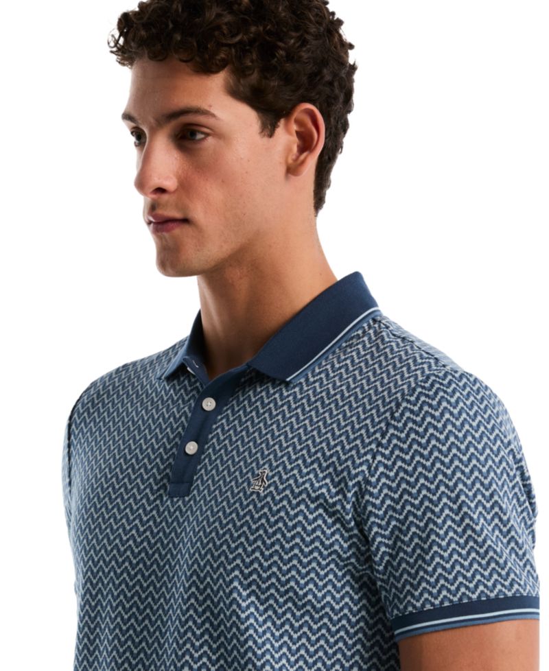 Men's Jacquard Wave Polo Shirt