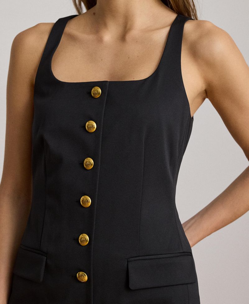Women's Button-Trim Faille Cocktail Dress
