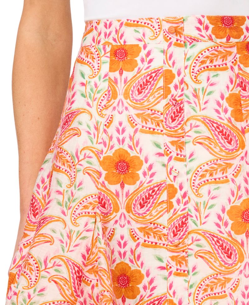 Women's Paisley Button-Front Mini Skirt