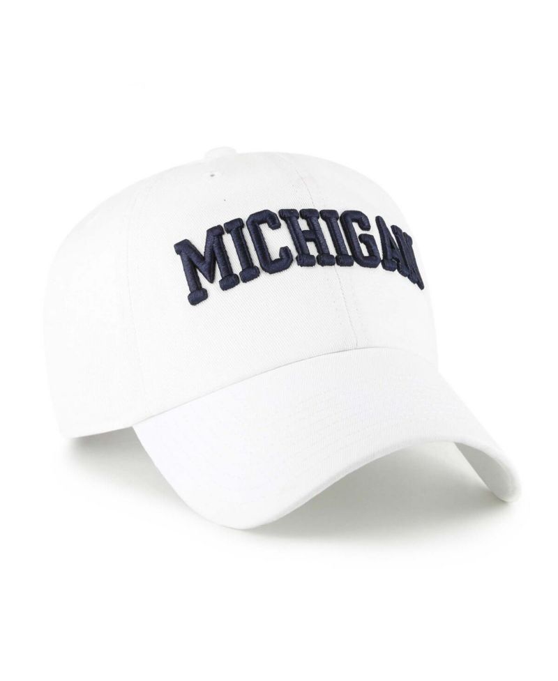 Men's White Michigan Wolverines Clean Up Adjustable Hat