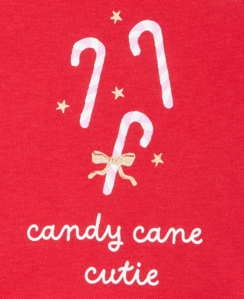 Baby Girls' 3M-24M Mix & Match Short-Sleeve Candy Cane Peplum Top