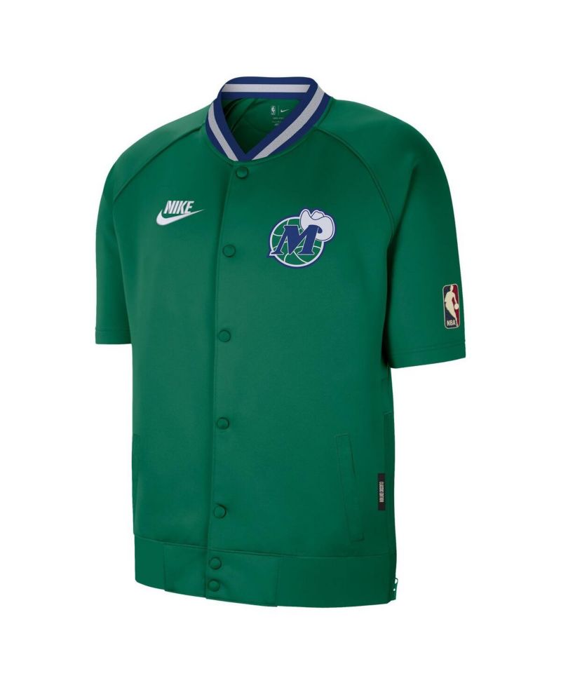 Men's Green Dallas Mavericks Classic Edition Hardwood Classics Authentic On-Court Game Full-Snap Jacket