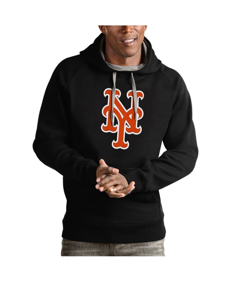 Men's Black New York Mets Victory Pullover Team Logo Hoodie