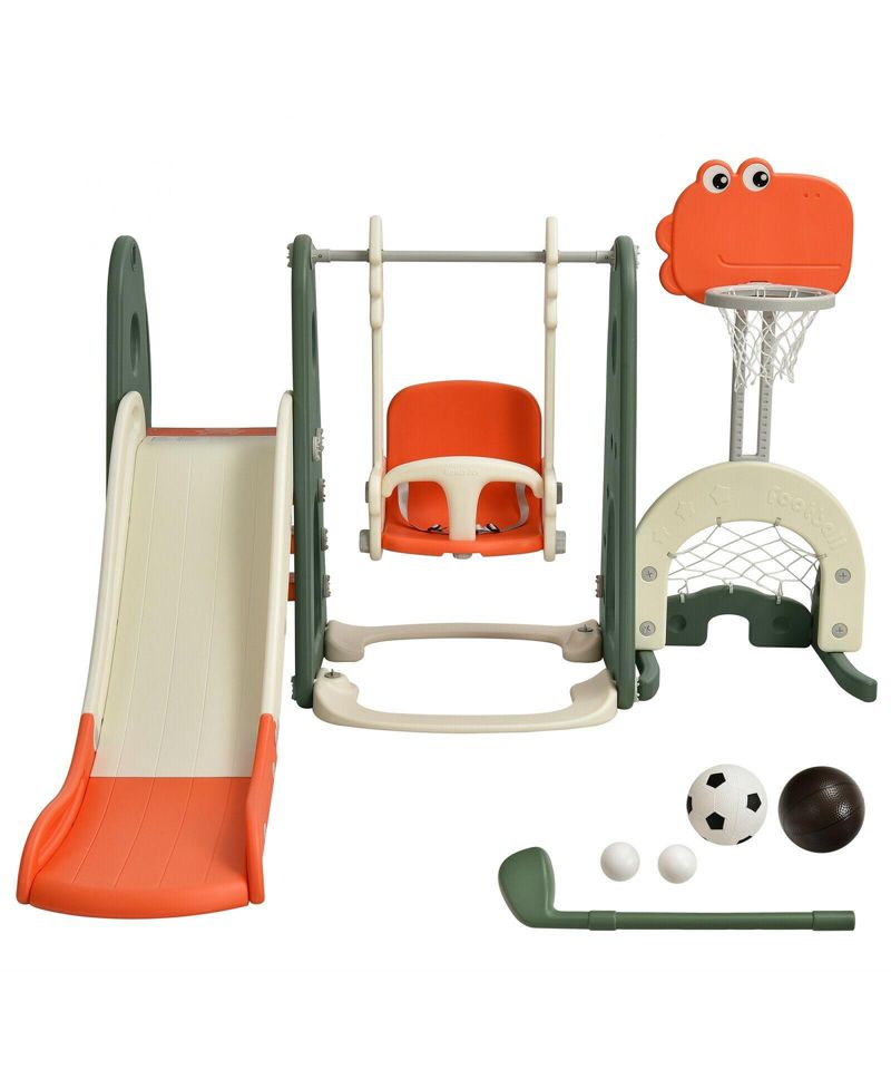 Toddler 6-in-1 Slide and Swing Set