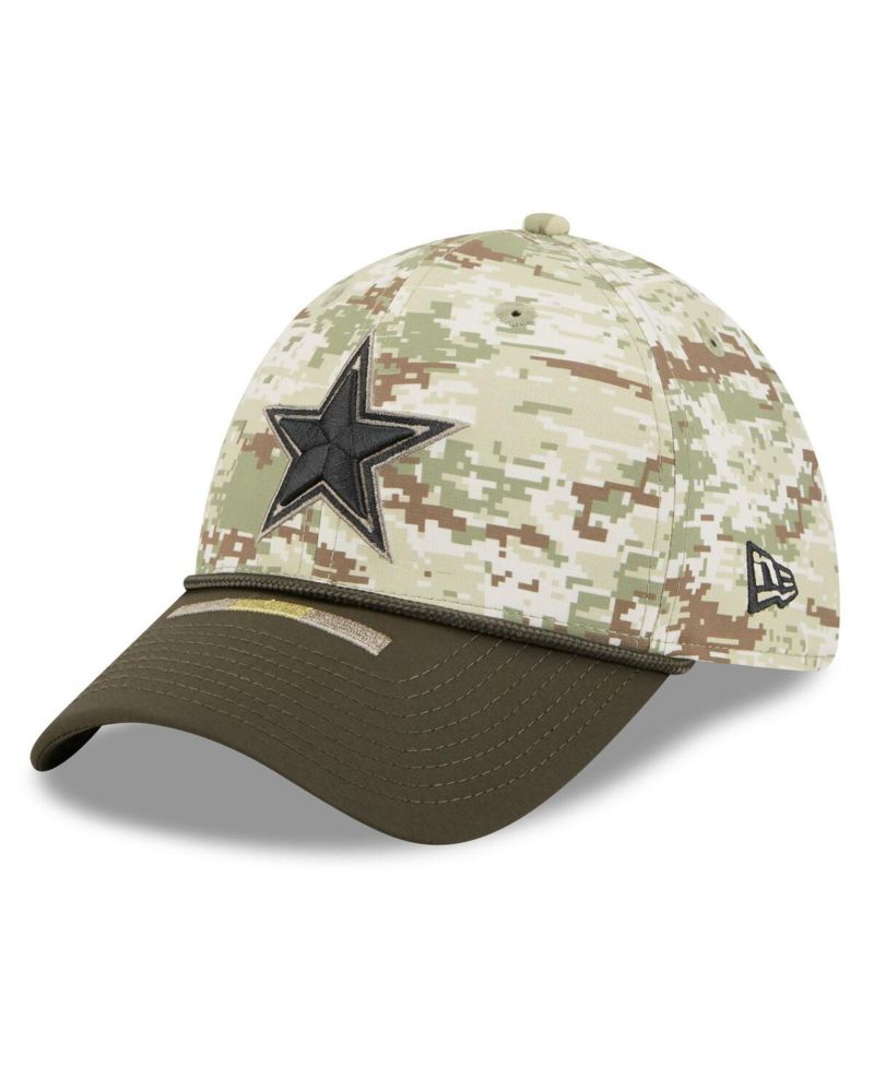 Men's Camo, Dark Green Dallas Cowboys 2025 Salute to Service 39THIRTY Flex Hat