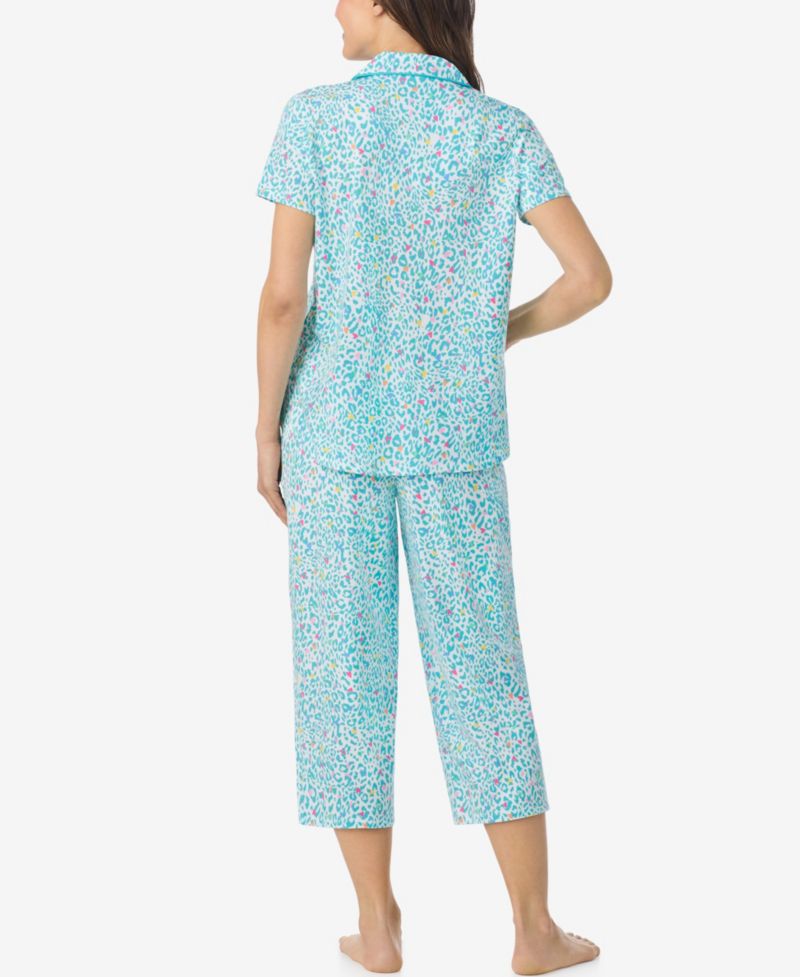 Women's Short-Sleeve Top and Cropped Pajama Pants, 2-Piece Set