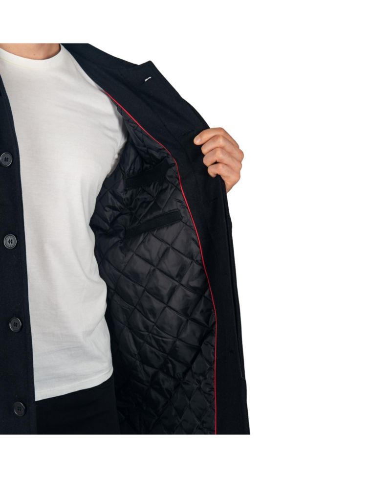 Men's Zach Men s Wool Blend Overcoat - Knee-Length Trench Coat, Runs Large for Layering Over Suits or Sweaters