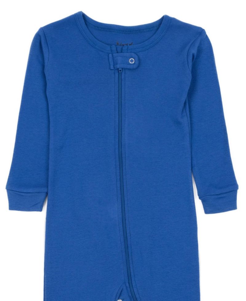 Toddler Matching Family One Piece Footed Cotton Long Sleeve Solid Color Pajamas 2T-5T