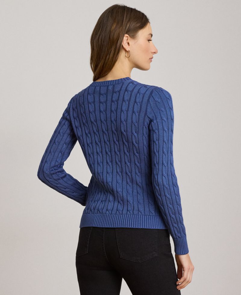 Petite Cable-Knit Button-Front Long-Sleeve Cardigan