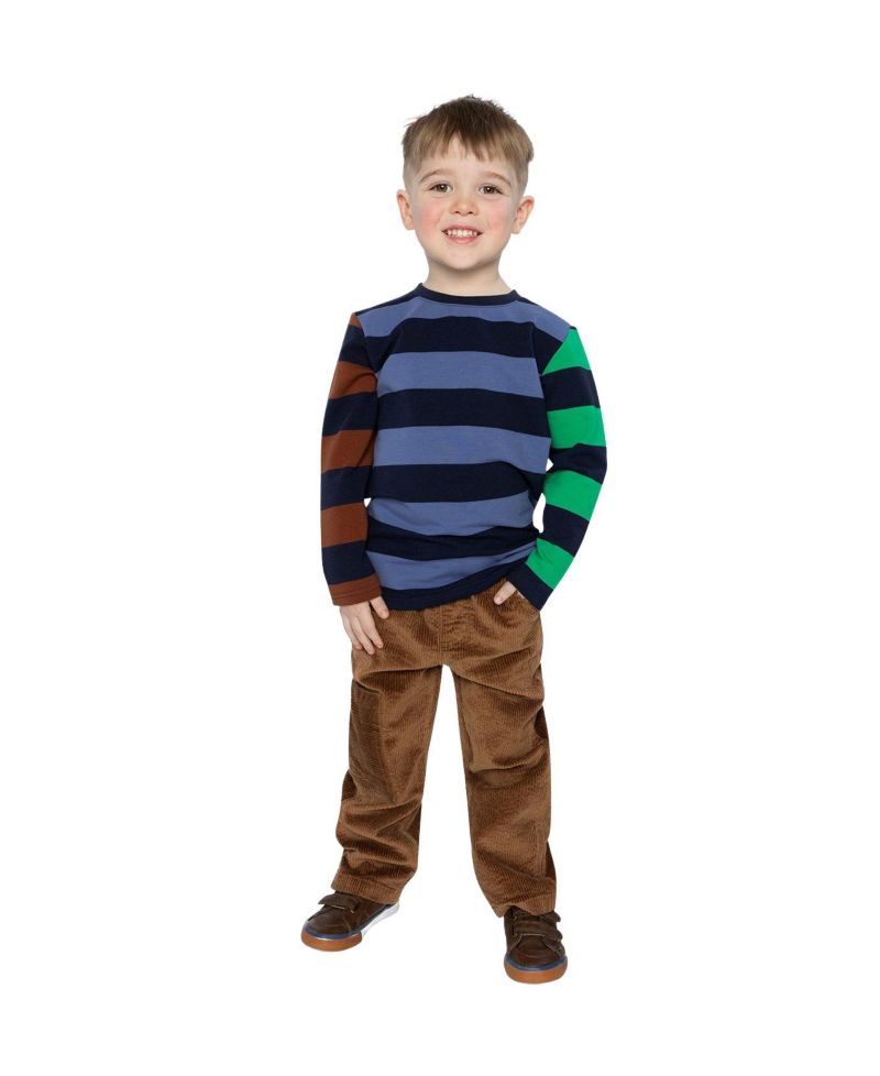 Little and Big Boy Large Striped Long Sleeve T-Shirt