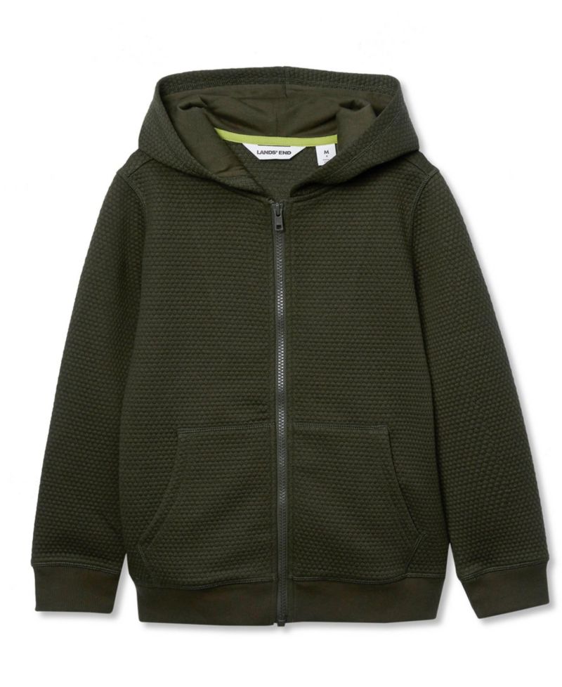 Boys Texture Knit Zip Up Hoodie