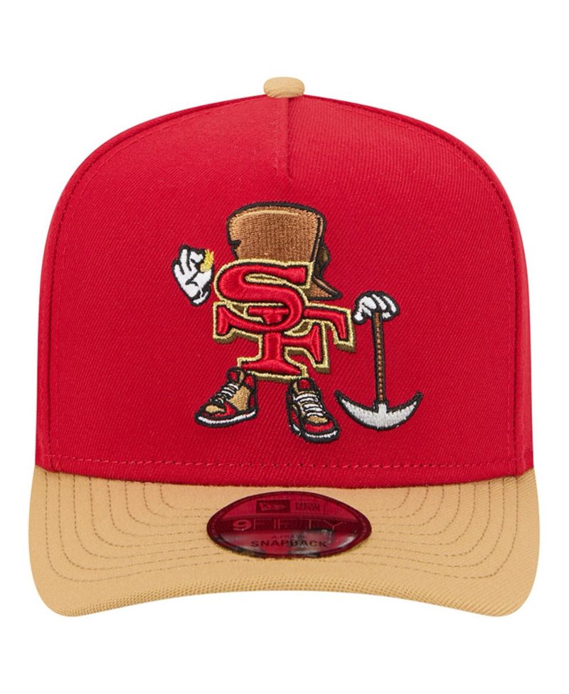 Men's Scarlet/Gold San Francisco 49ers Cartoon A-Frame 9FIFTY Snapback