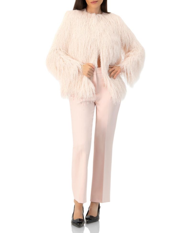 Women's Fringe Coat with Snap Closures