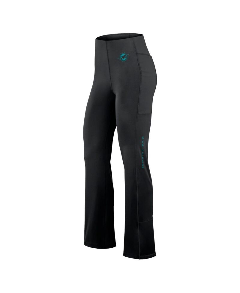 Women's Black Miami Dolphins Studio Fitted Flared Leggings