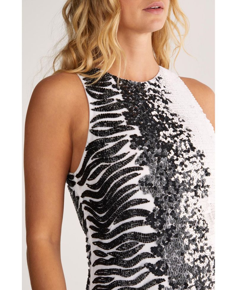 Women's Zebra Ombre Sequin Mini Dress