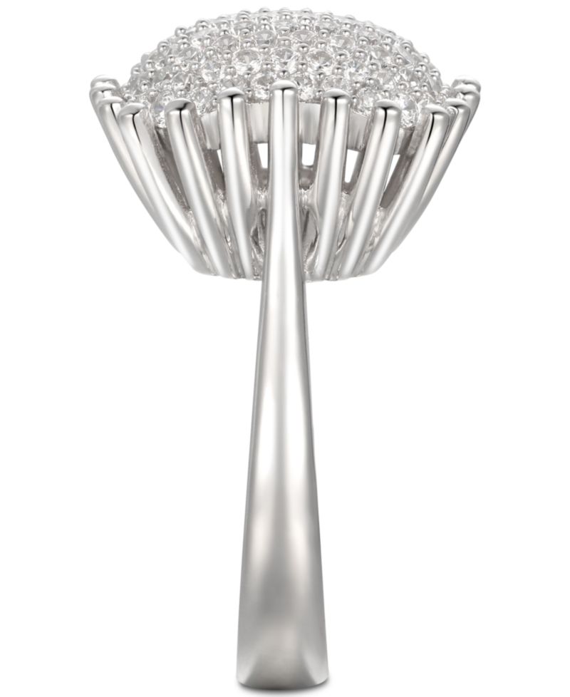 Cubic Zirconia Pav&eacute; Statement Ring in Sterling Silver