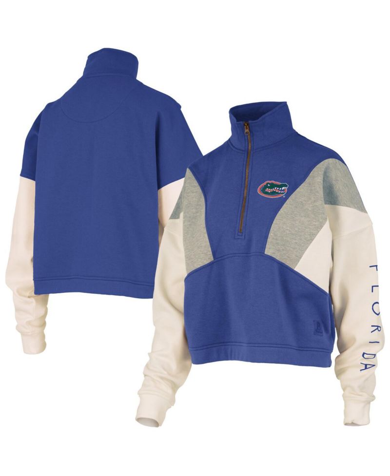 Women's Royal Florida Gators Ferrara Color Block Quarter-Zip Sweatshirt