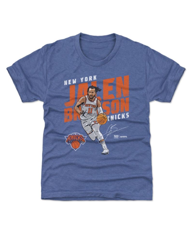 Big Boys and Girls Jalen Brunson Blue New York Knicks Slant T-Shirt