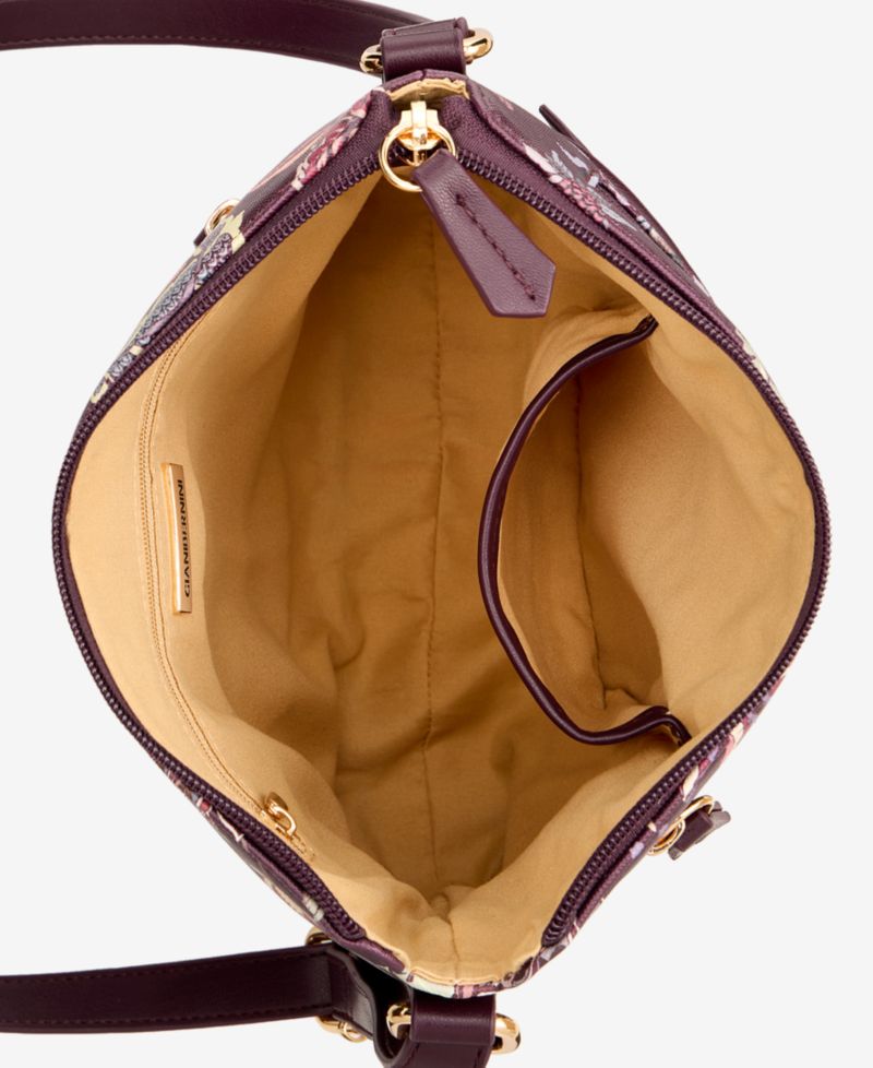 Dark Floral North South Crossbody Bag