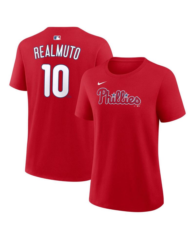 Women's J.T. Realmuto Red Philadelphia Phillies Name & Number T-Shirt