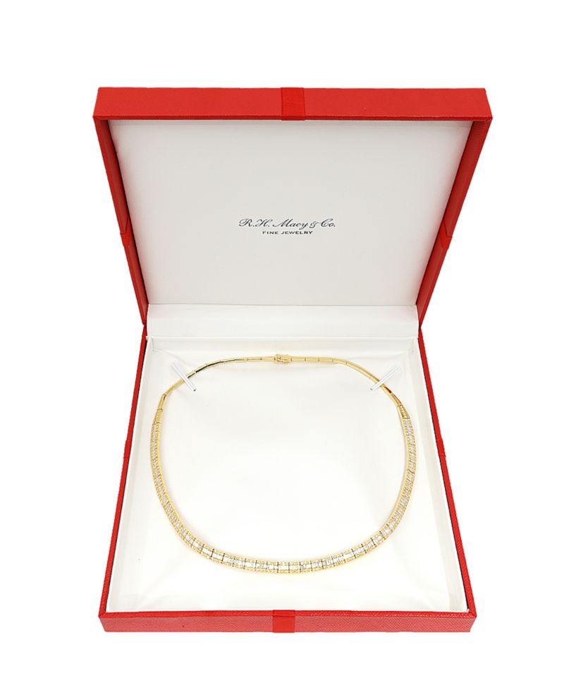 EFFY® Diamond Round & Baguette 17" Collar Necklace (4 ct. t.w.) in 14k Gold (also available in White Gold)