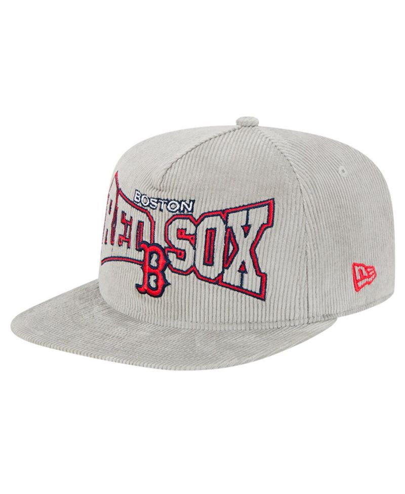 Men's Gray Boston Red Sox Corduroy Golfer Snapback Hat