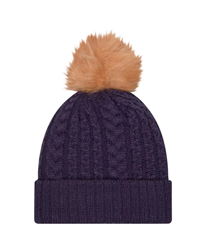 Women's Navy Arizona Wildcats Luxury Cuffed with Pom Knit Hat