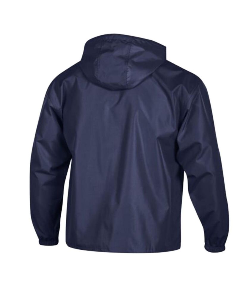 Men's Navy Houston Texans Packable Hooded Windbreaker Half-Zip Jacket