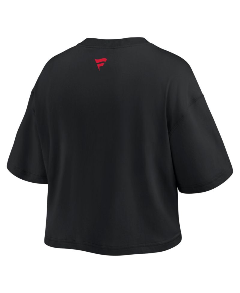 Women's Black New England Patriots Americana Cropped T-Shirt