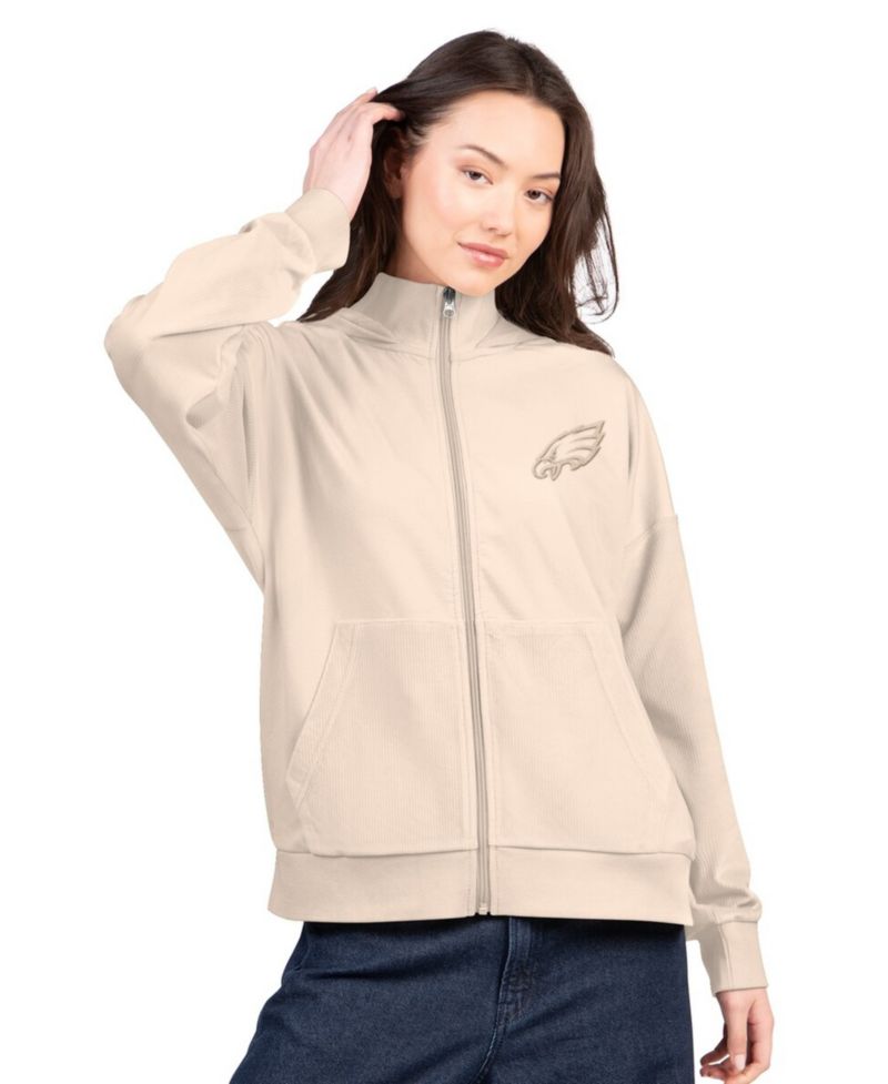 Women's Tan Philadelphia Eagles Rookie Full-Zip Hoodie