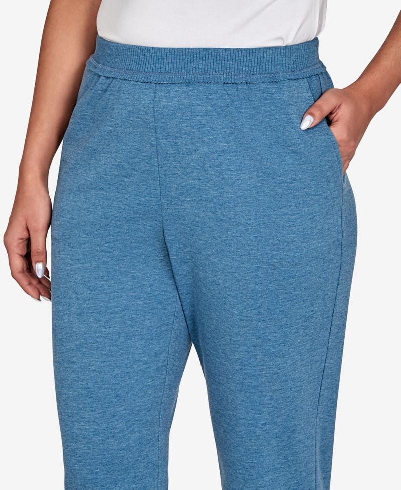 Women's Pull-On Straight-Leg Mid-Rise Poly-Cotton Blend Pants