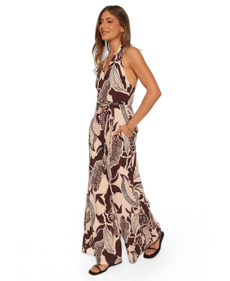 Women's Kehlani Halter Wide-Leg Open-Back Jumpsuit