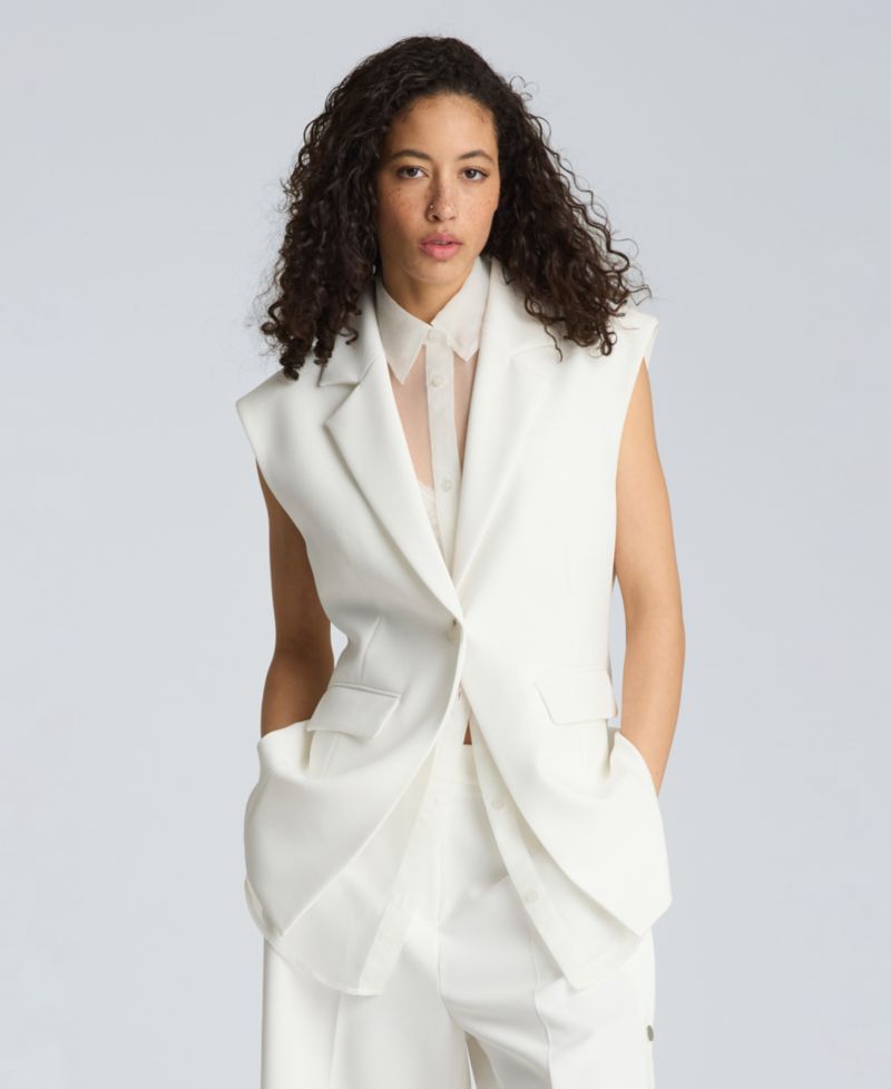 Women's Sleeveless Vest with Removable Sheer Shirt