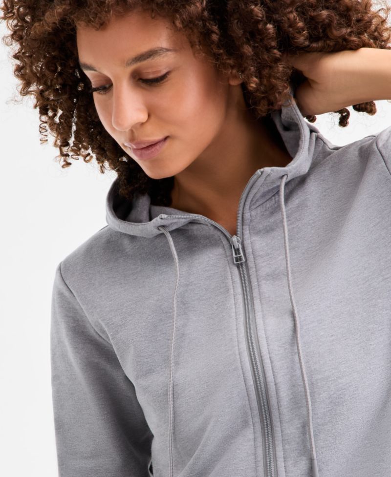 Women's Relaxed Zip-Front Long-Sleeve Fleece Hoodie