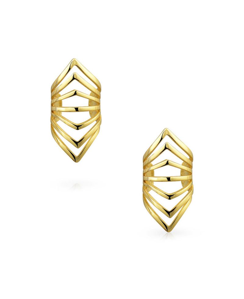 Chevron Silver Ear Cuff Cartilage Clip Helix .925 Sterling Silver