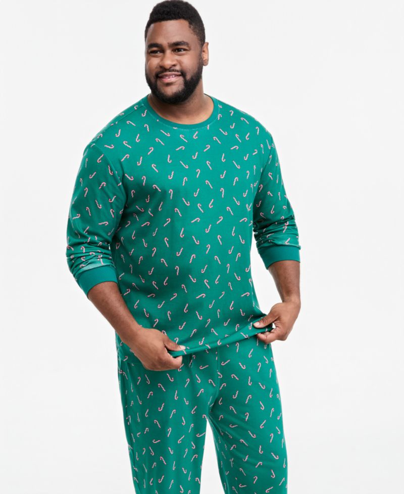 Men's Big & Tall Candy Cane Pajamas Set