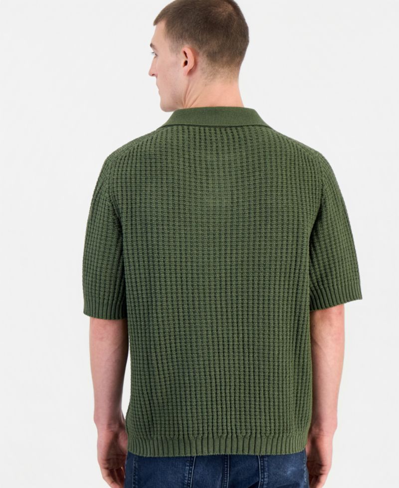 Men's Spero Waffle-Knit Polo Shirt