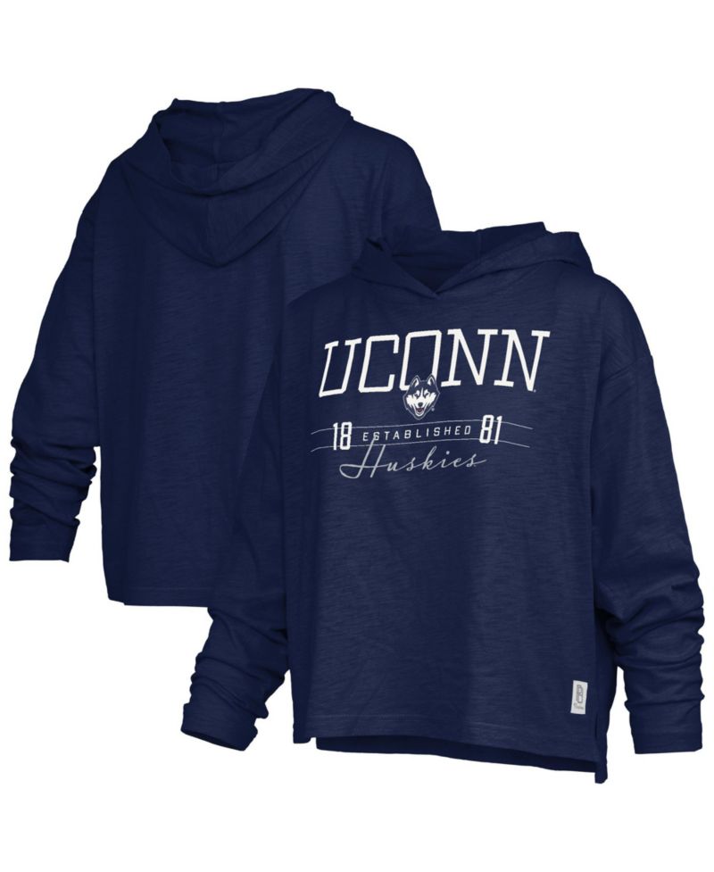 Women's UConn Huskies Castillo Slub Long-Sleeve Hooded T-Shirt
