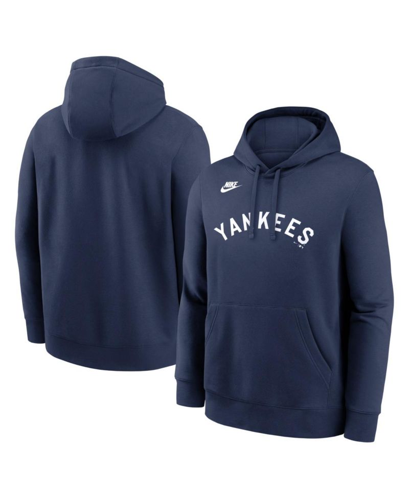 Men's Navy New York Yankees Cooperstown Collection Wordmark Club Hoodie