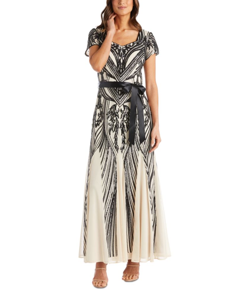 Sequined Belted Dress