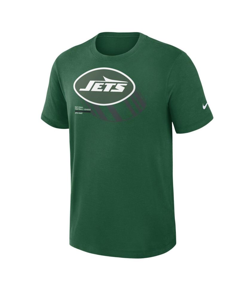 Men's Green New York Jets Left End Run Slub Performance T-Shirt