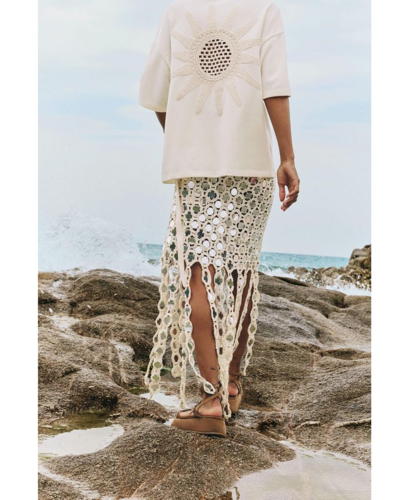 Women's Crochet Wrap Midi Skirt