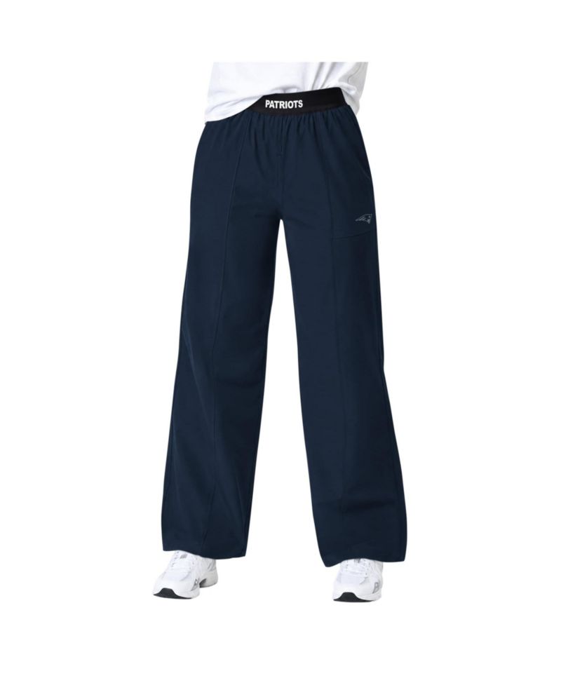 Women's Navy New England Patriots Athleisure Wide-Leg Pants
