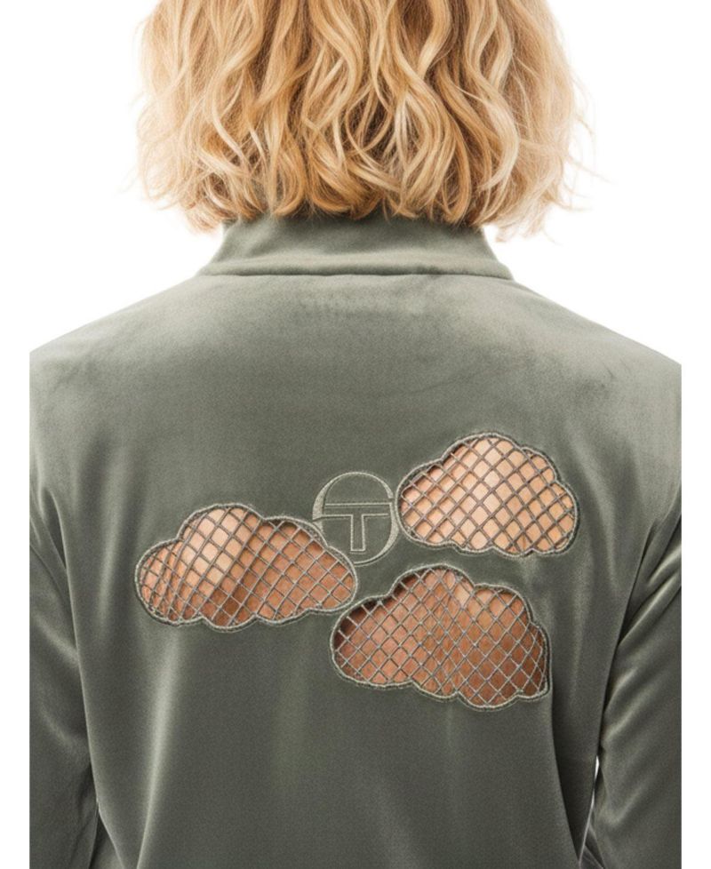 Women's Nuvola Velour Mock-Neck Full-Zip Track Jacket