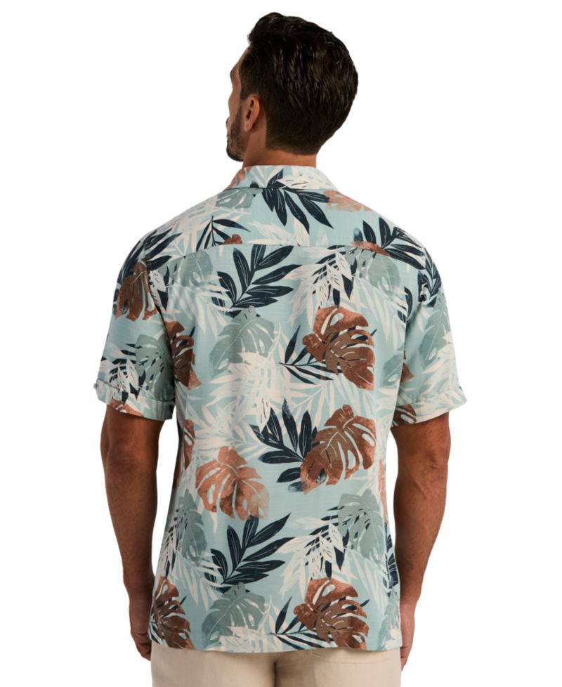 Men's Tropical Print Button-Down Shirt