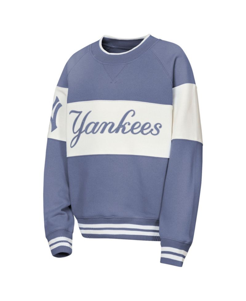Big Boys and Girls Blue New York Yankees Ultimate Pastels on Base Sweatshirt