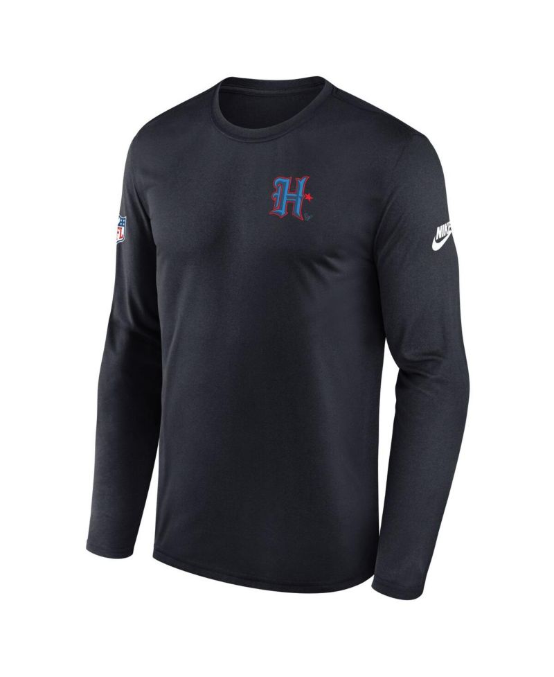 Men's Navy Houston Texans Legend Small Logo Performance Long Sleeve T-Shirt