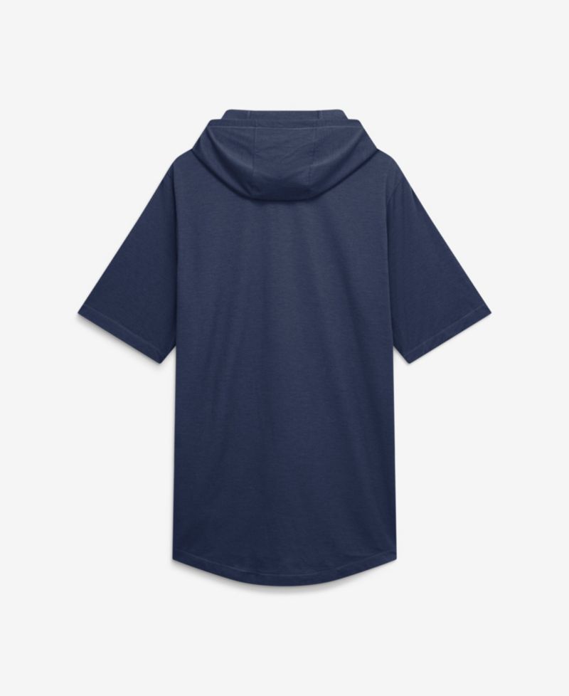 Men's Navy Boston Red Sox Arched Wordmark Tri-Blend Hooded T-Shirt