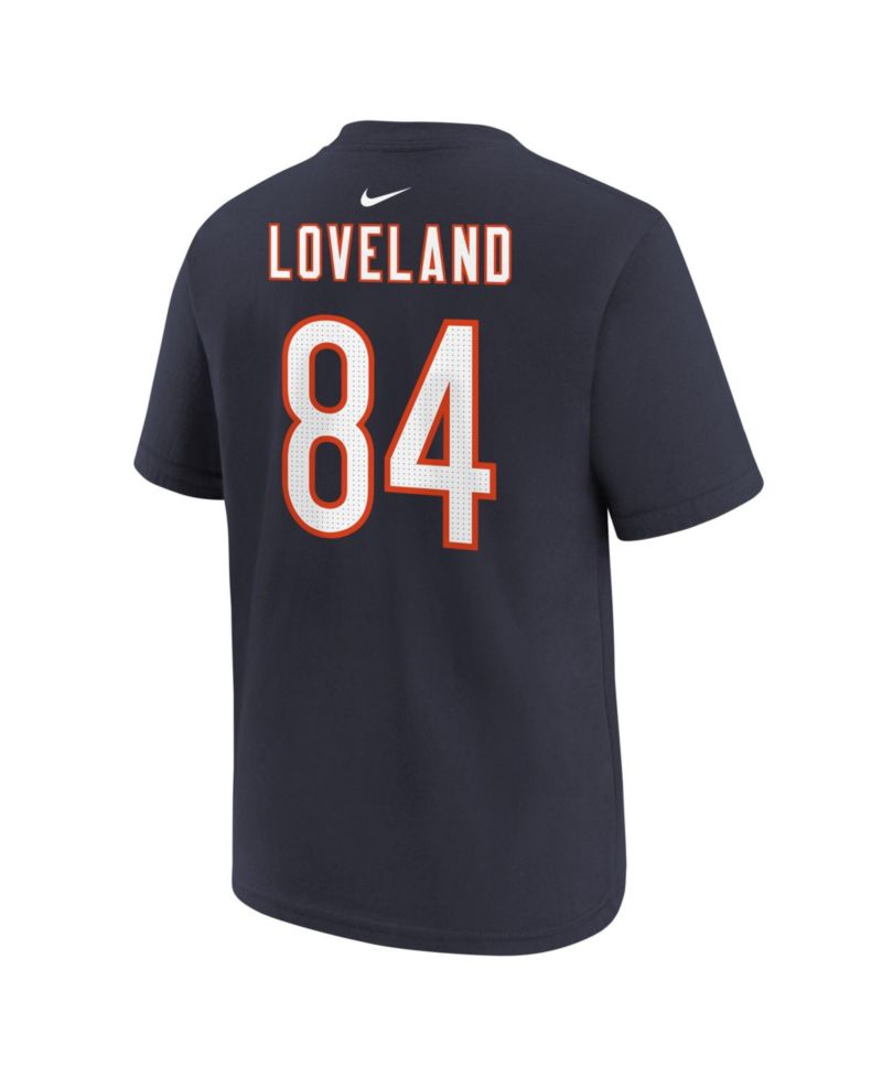 Big Boys and Girls Colston Loveland Navy Chicago Bears Player Name & Number T-Shirt
